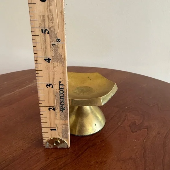 Vintage Brass Pillar Candle Holder Gold - Picture 7 of 7